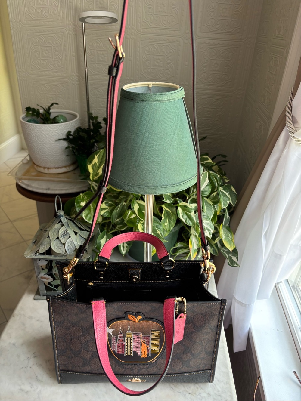 Coach Brown Signature NYC Skyline Apple Patch - Picture 2 of 11
